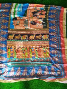 Dupatta bordada paquistaní Phulkari con espejo pesado y bufanda y chal tradicional de trabajo brillante - Product Image 2