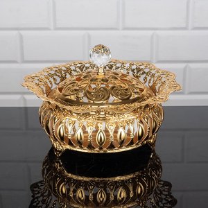 Contenedor de dulces de diseño de lujo real con vidrio para el hogar, hoteles, restaurantes, mantenimiento fresco, tarro de dulces decorativo - Product Image 3