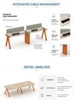 EGROspace Mobilier Professionnel – Bureau de Réunion Modulaire Minimaliste avec Pieds Métalliques pour Formation et Conférence