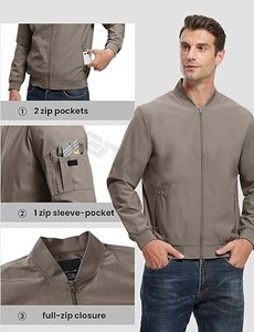 <b>Men's</b> Polyester Sport Gym Outdoor Hiking <b>Jacket</b> Custom Windproof Waterproof Stand Quick Dry Moisture Wicking Windproof - Product Image 5