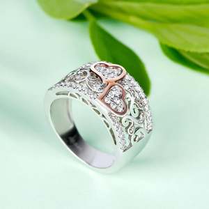 แหวนแต่งงานเงินสเตอร์ลิงทรงกลมเจลิยา ฮาร์ทสำหรับผู้หญิง - Product Image 4