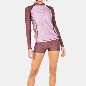 Good Quality Premium Wholesale <b>Women</b> Rash Guard <b>Swim</b> <b>Shirt</b> Long Sleeve Plain Style with Custom Logo Printed Swimming Wear - Product Image 5