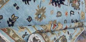 Compre una Alfombra de Lana Anudada a Mano |   Alfombra de lana azulada, con diseño |   Alfombra de Lujo para Decoración del Hogar, para Dormitorio, Sala de Estar y Recámara - Product Image 5