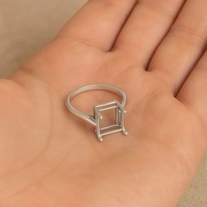 Anneau carré en argent sterling 925 de qualité supérieure 2025, base pour la fabrication de bijoux DIY, anneau à bélière rond, fabrication artisanale, pour femmes, cadeau - Product Image 6