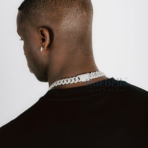 Nuevo estilo 15mm 925 plata esterlina VVS Moissanite diamante cadena de eslabones cubanos hombres Hip Hop joyería collar fino - Product Image 2