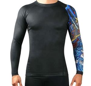 Protège-éruptions abordables pour hommes Manches personnalisées Sublimation Imprimé O-Neck Slim Fit Compression Rash Guards en meilleure vente - Product Image 2