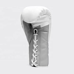 Guantes de Boxeo con Cordones Blancos y Grises, Diseño Nuevo, para Entrenamiento, Hechos a Medida, Guantes Profesionales de Kickboxing para Protección - Product Image 2