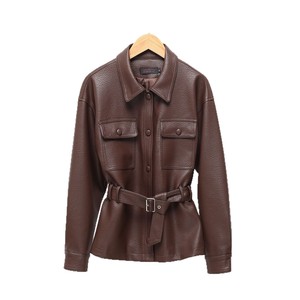 2025 chaqueta de cuero de patrón sólido con estilo fresco de gama alta para mujer cierre de un solo botón mismo estilo suelto de talla grande Casual - Product Image 5