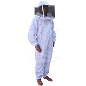 ชุดเลี้ยงผึ้งผ้าฝ้ายคุณภาพพรีเมียมแบบชิ้นเดียว พร้อมฮู้ดปรับได้ สำหรับผู้ชายและผู้หญิง เพื่อความปลอดภัย - Product Image 2