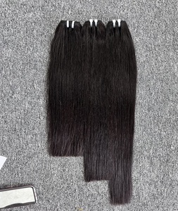 Extensiones de Cabello Vietnamita 100% Virgen Remy, Negro Natural, Liso y Sedoso, con Doble Trama a Máquina, Cabello Crudo con Cutícula 100% Alineada - Product Image 3