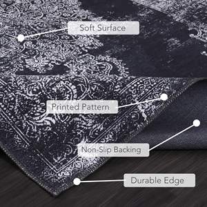 Tapis de sol traditionnel en tissage plat Netline Home, antidérapant, pour la cuisine et le salon, décoratif, lavable, ensemble de tapis - Product Image 3