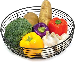 Panier à fruits et légumes en métal fait main, moderne, élégant, écologique, avec poignée, style rustique, pour la cuisine, bol de rangement, organisateur polyvalent - Product Image 3