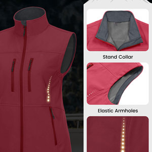 Gilet softshell pour femme, haute qualité, nouvelle arrivée 2025, épais, grande taille, respirant, couleur unie, vêtement d'hiver, coupe-vent, gilet softshell - Product Image 5