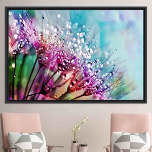 Póster moderno impreso en lienzo: arte de pared con diseño de diente de león, regalo para amantes, lienzo con marco negro - Product Image 1