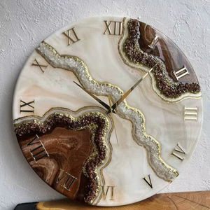 TEXTURES Horloges murales en résine époxy pour espaces exquis Cadeau unique de décoration intérieure Horloge murale époxy océanique par Antique Creation - Product Image 3