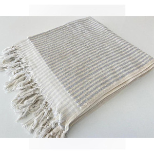 Stripe Printed Handloomed Turkish 100% Cotton Peshtemal Hammam Bath <b>Towel</b> Multi-purpose 90x180cm 900gr - Product Image 3
