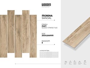 Azulejo de piso de porcelana con acabado de madera 20x120cm Superficie antideslizante de tablón grande - Product Image 5