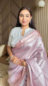 Sari classique ethnique en soie Georgette avec richement orné de motifs Pallu, drapé en fausse fourrure, et pièce de chemisier contrastante, idéal pour les fêtes - Product Image 6