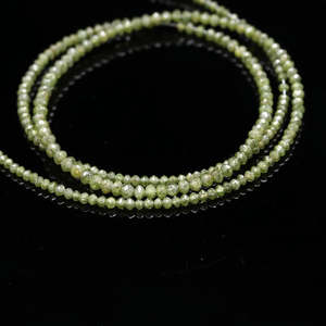 Diamantes Sueltos Naturales Facetados en Forma de Rondelle, Color Verde Papagaio, de 1.6-2.2 mm, Corte Excelente Tipo Cojín, Claridad VS2 - Product Image 1