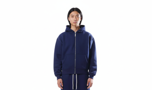 Ensemble de survêtement unisexe en coton 100% respirant, à capuche zippée, coupe ample, taille élastique, poids lourd, style streetwear, pour l'hiver - Product Image 3
