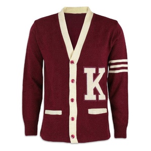 Wholesale Knit Varsity Cardigan Stripes Sweater for Greek Fraternity 100% Soft Acrylic With <b>Custom</b> Patches and Letters Knitwear - Product Image 4