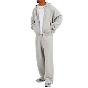 High Quality Heavyweight 340gsm <b>Oversized</b> Drawstring Hooded Casual Hoodies <b>Joggers</b> Sets Unisex Tracksuit Cotton Sweatsuit Baggy - Product Image 2