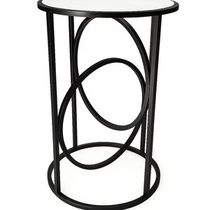 Hierro duradero ecológico de lujo nórdico moderno con tapa de mármol blanco mesa de centro redonda Color dorado para el lado del sofá de la sala de estar - Product Image 1