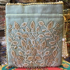 Patola de mariage, potli avec patch gota, sac avec chaîne perlée pour femmes, sacs de soirée, sac à main brodé - Product Image 1