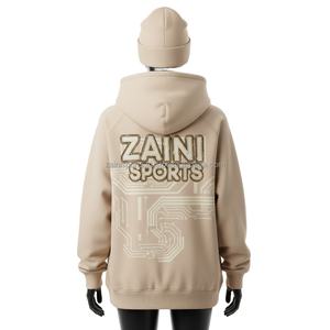 Sweat à capuche en polaire surdimensionné pour femmes 320 GSM Coton doux Polyester Couleur beige Logo brodé personnalisé Pullover Basics Hoodie pour femmes - Product Image 2