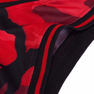 Red Camo Basketball Jersey <b>Set</b> Sleeveless 100% Polyester Breathable Waterproof <b>Sports</b> Uniform Elastic Waist Quick Dry Team - Product Image 6