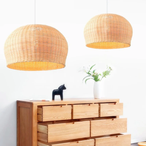 Plafonnier en bambou avec structure en bambou artisanale, forme stable et éclairage d'ambiance chaleureux - Product Image 5