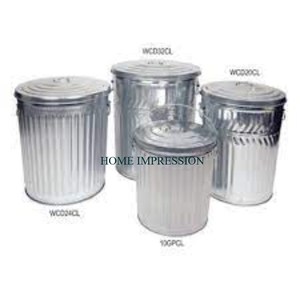 Minimalist Designing Handmade Galvanized Grey Color Trash Decorative <b>Bin</b> <b>With</b> Wooden <b>Lid</b> Handmade Galvanized Decorative Trash - Product Image 5