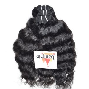 Cutícula virgen ondulada alineada India 100% Procesamiento de templo ninguno fabrica máquina doble trama onda profunda tejido cabello humano - Product Image 4