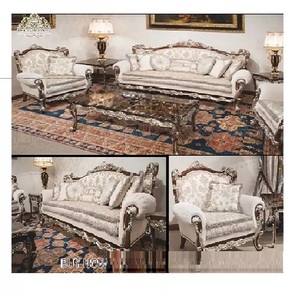 Juego de sofá de estilo europeo tallado a mano para sala de estar, Set de 5 asientos hecho a mano, oro antiguo Real, para sala de estar - Product Image 1