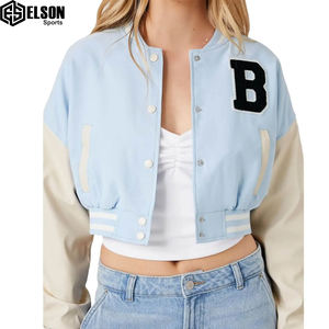 Blouson de sport fabriqué par Elson, blouson de baseball court avec logo personnalisé et broderie en chenille, bombardier universitaire pour hommes - Product Image 4