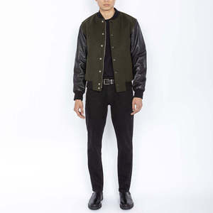 Veste universitaire pour homme Manches en laine Qualité supérieure Broderie personnalisée Veste de baseball universitaire pour homme - Product Image 1