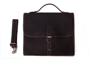 Sacoche pour ordinateur portable en cuir véritable durable pour hommes, meilleure conception avec fermeture éclair à un prix raisonnable - Product Image 5