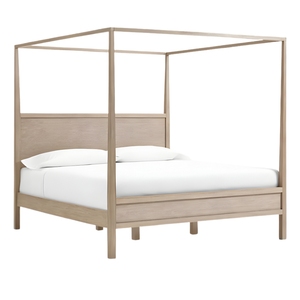 Luxury Mahogany Solid <b>Canopy</b> Queen Bed Frame Scandinavian Minimalist Design Customizable Eco-Friendly Durable for Modern <b>Bedroom</b> - Product Image 3
