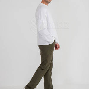 T-shirt double couche pour hommes les plus vendus 100% coton à séchage rapide et vêtements décontractés respirants - Product Image 2