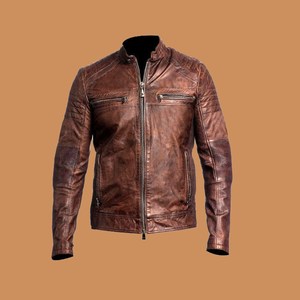 Vestes en cuir pour hommes Vestes personnalisées pour hommes 2024 Veste en cuir véritable pour hommes dans différents looks et conceptions - Product Image 1