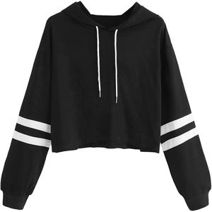 2025 Sudadera con capucha recortada de alta calidad personalizable para mujer Diseño de logotipo personalizado y color 100% Sudaderas con capucha cortas de algodón para mujer - Product Image 1