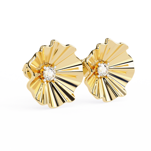 Brilliant 18K Gold Earring with Lab-Grown Diamond White Yellow Rose Gold Stud Earrings for Parties - Product Image 2
