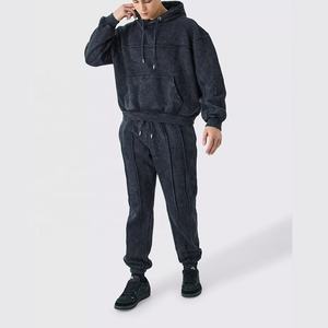 Hommes confortables et élégants, idéal pour les tenues décontractées et décontractées, ensembles de survêtements délavés à l'acide, polyvalents et tendance, ensemble deux pièces pour hommes - Product Image 1