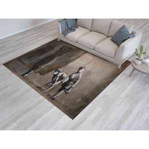 Alfombra de baño Banksy Lady, alfombra de baño, alfombra estampada, de lujo, fácil de limpiar, alfombra de terciopelo de lujo - Product Image 4