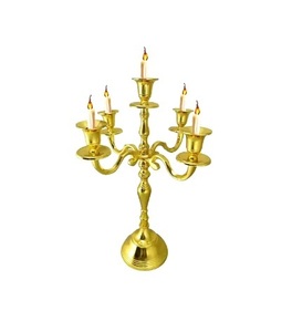 Premium Quality Tall <b>Candelabra</b> in Aluminium Gold Color <b>Candelabra</b> Centerpiece For Home And Wedding Use - Product Image 3