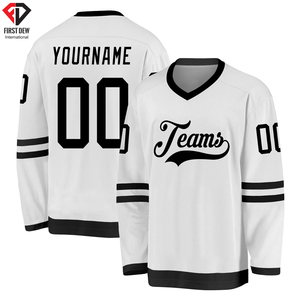Maillot de Hockey sur glace confortable pour hommes, manches longues, tissu 100% Polyester, haute qualité, col en V, nouvelle collection - Product Image 5
