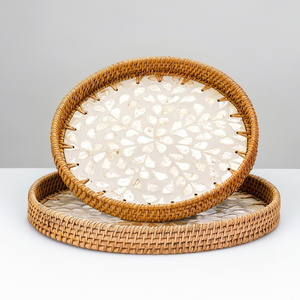 Precio de fábrica Bandeja de incrustaciones de nácar de Vietnam Bandeja de servicio ecológica decorativa hecha a mano para hotel-SM2005 - Product Image 2