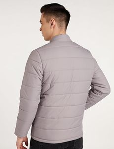 wholesale custom logo design OEM collar zipper puffer <b>jackets</b> <b>grey</b> colour men streetwear <b>jackets</b> - Product Image 3
