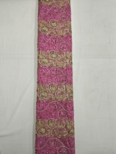 Tela de Encaje Nigeriana con Bordado y Cuentas, 5 Yardas, Diseño Exclusivo para Ceremonias de Boda Nigerianas, Última Moda 2026 - Product Image 5