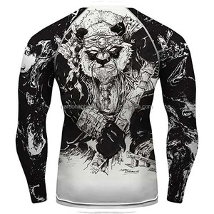 Nardon Apparel OEM ODM Mens Rash Guard Men Sublimation Printed Spandex Rash Guard Gym Rashguard Compression Shirts MMA Shirt - Product Image 2
